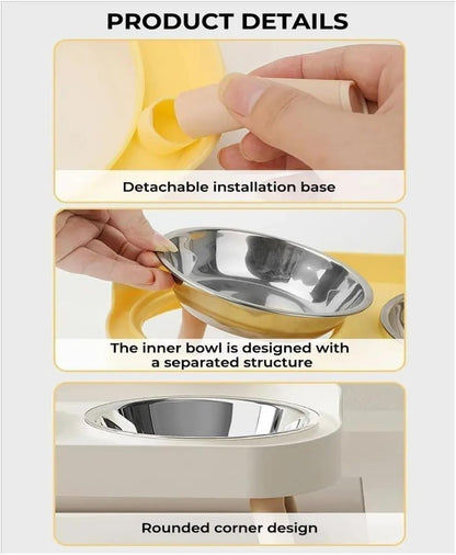 Detachable stainless steel bowls for easy washing