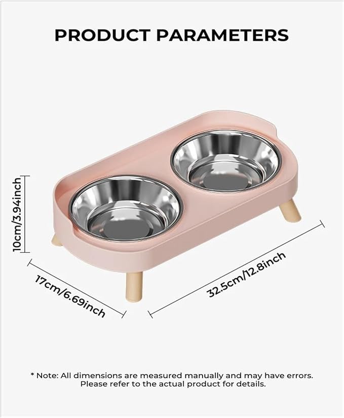 Pet double bowl feeder in grey color