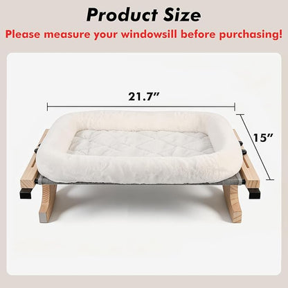 Product size - 21.7 inches long by 15 inches wide, please measure windowsill before purchasing