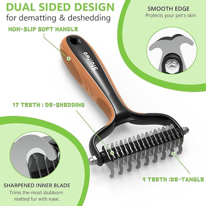 Staltwo dematting comb before and after grooming results