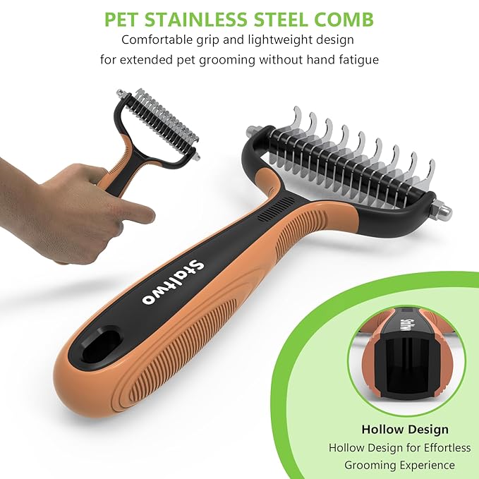 Staltwo dematting comb with dog and cat