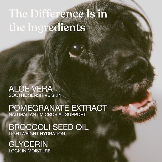Dandylion Clean Paws key ingredients - aloe vera pomegranate broccoli seed oil glycerin