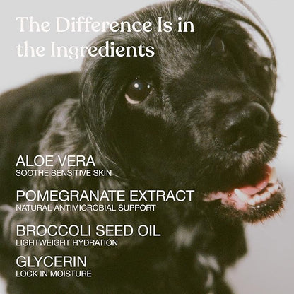 Dandylion Clean Paws key ingredients - aloe vera pomegranate broccoli seed oil glycerin