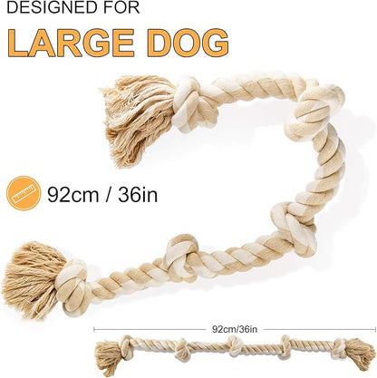 Designed for large dogs - 92cm 36 inch cotton rope toy with size comparison